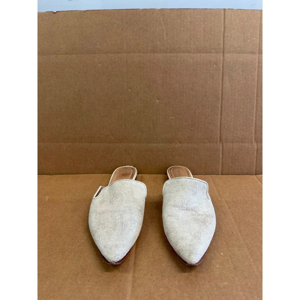 Huma Blanco Ilaria Pointed Toe Slip-On Slides Mules Natural Jute Womens Size 41